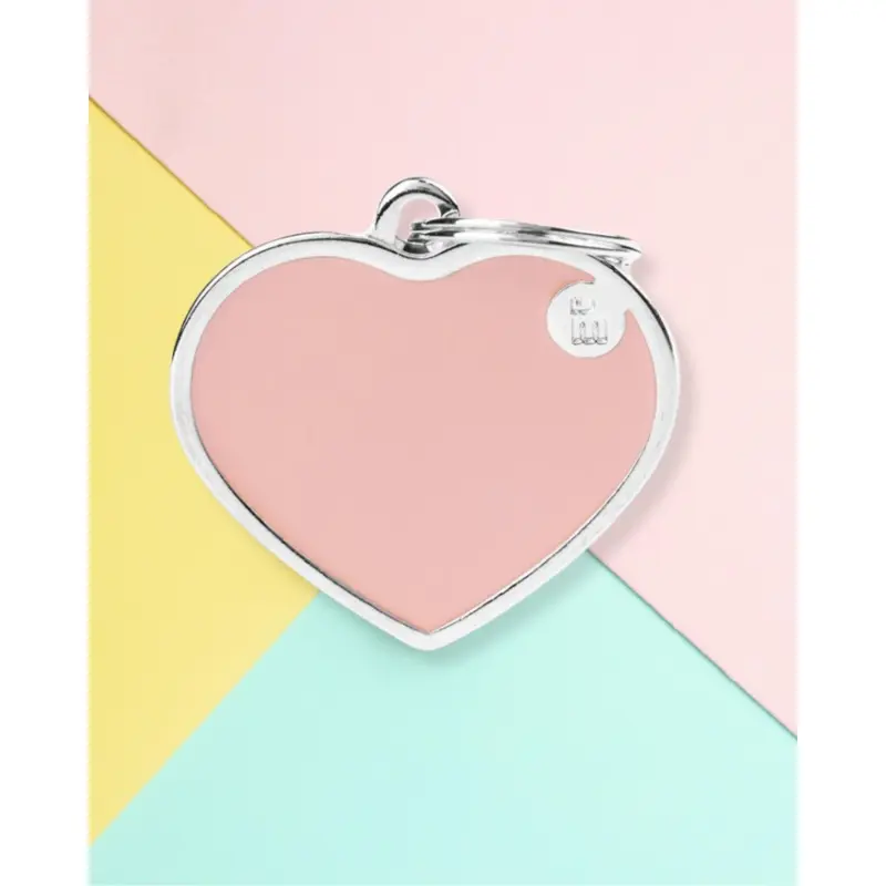 Handmade Heart Tag in Blush Pink Custom Pet ID Tag