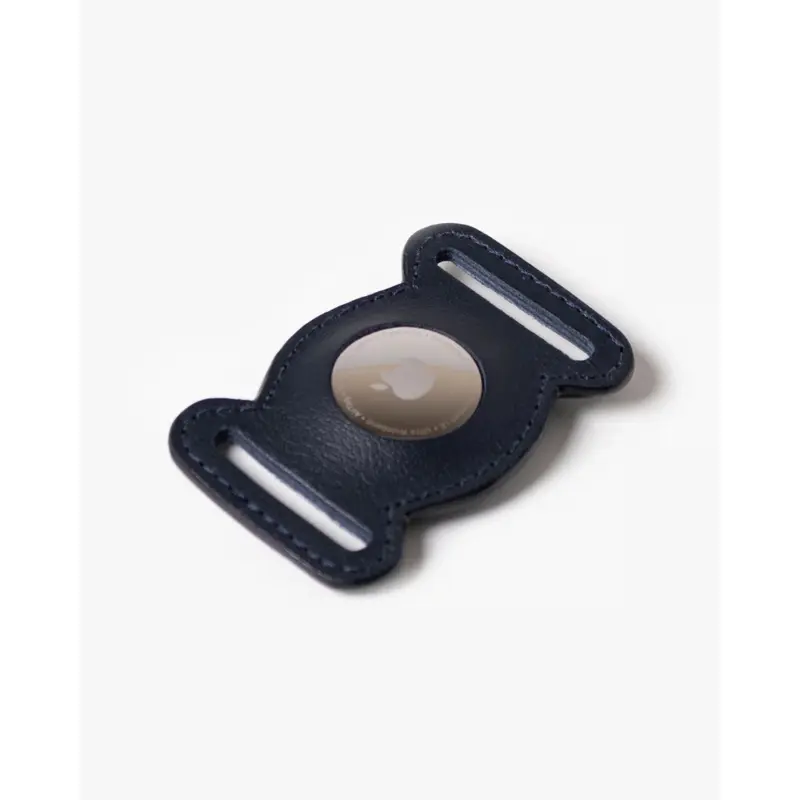 Midnight Navy Leather Airtag Holder (Made in Guatemala) (FINAL SALE)