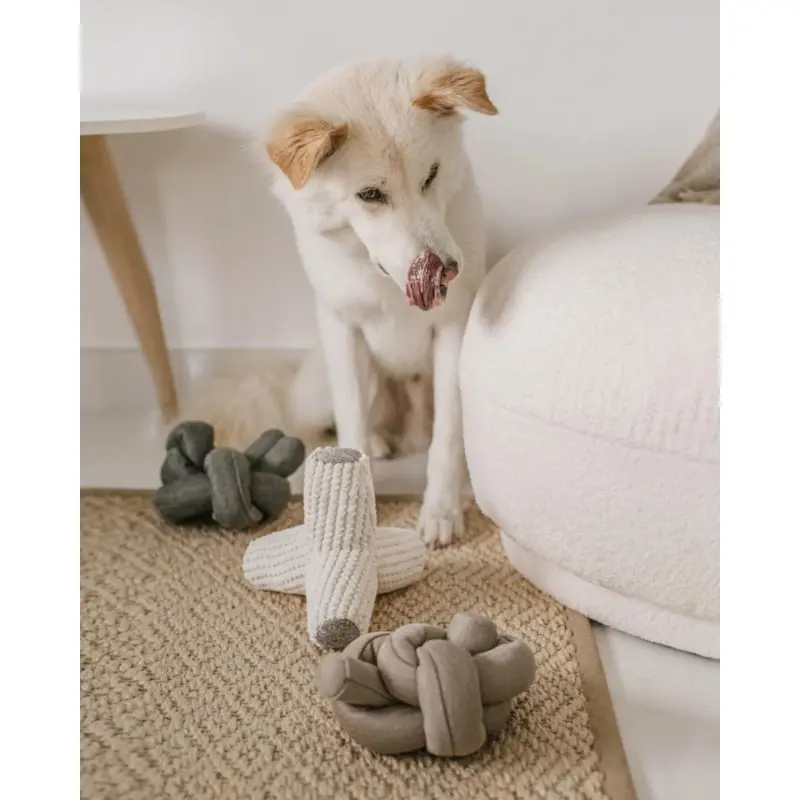 Nou Interactive Silent Dog Toy in Tan