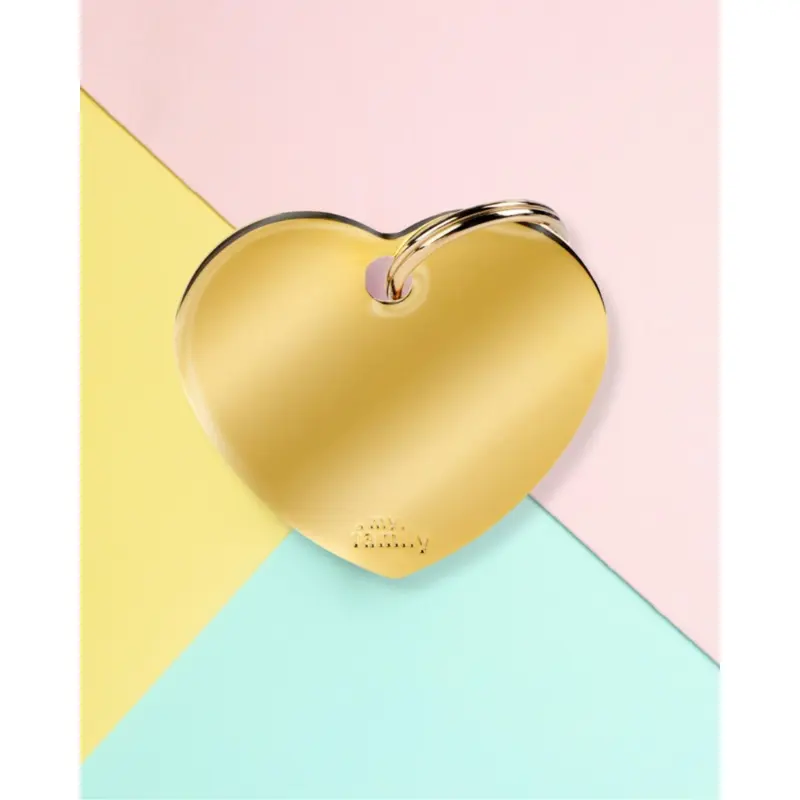 Sweet Heart in Golden Brass Custom Pet ID Tag