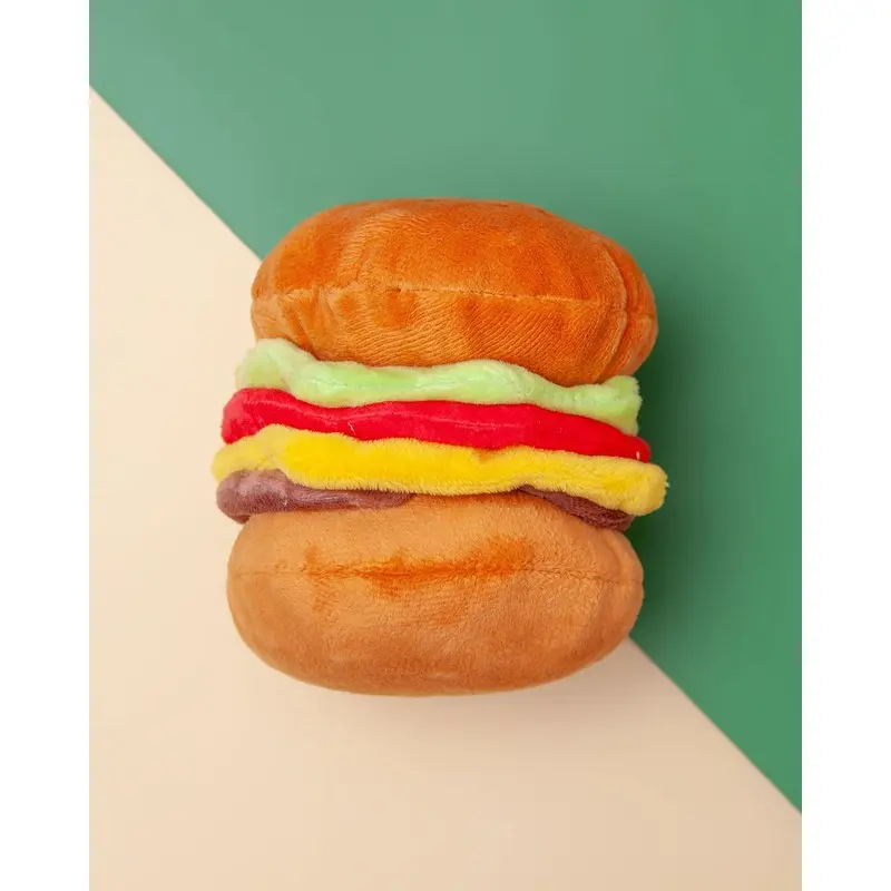 American Classic Hamburger Plush Dog Toy
