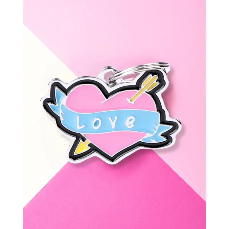Love Struck Custom Heart Pet ID Tag