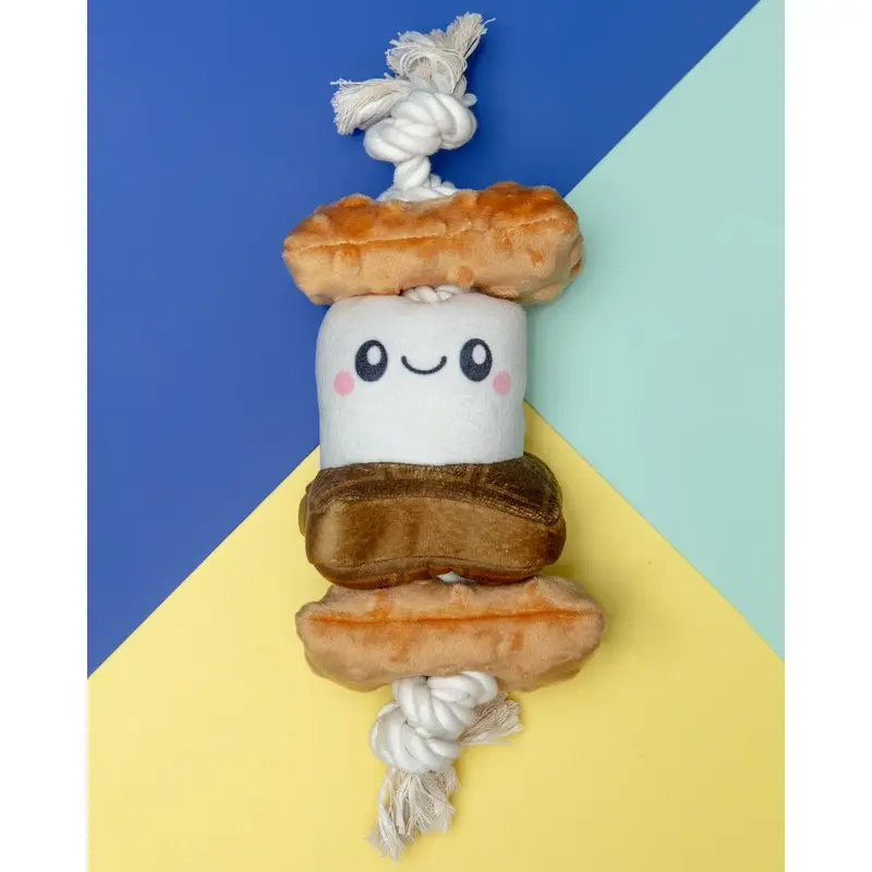 S'mores Squeaky Rope Tug Dog Toy