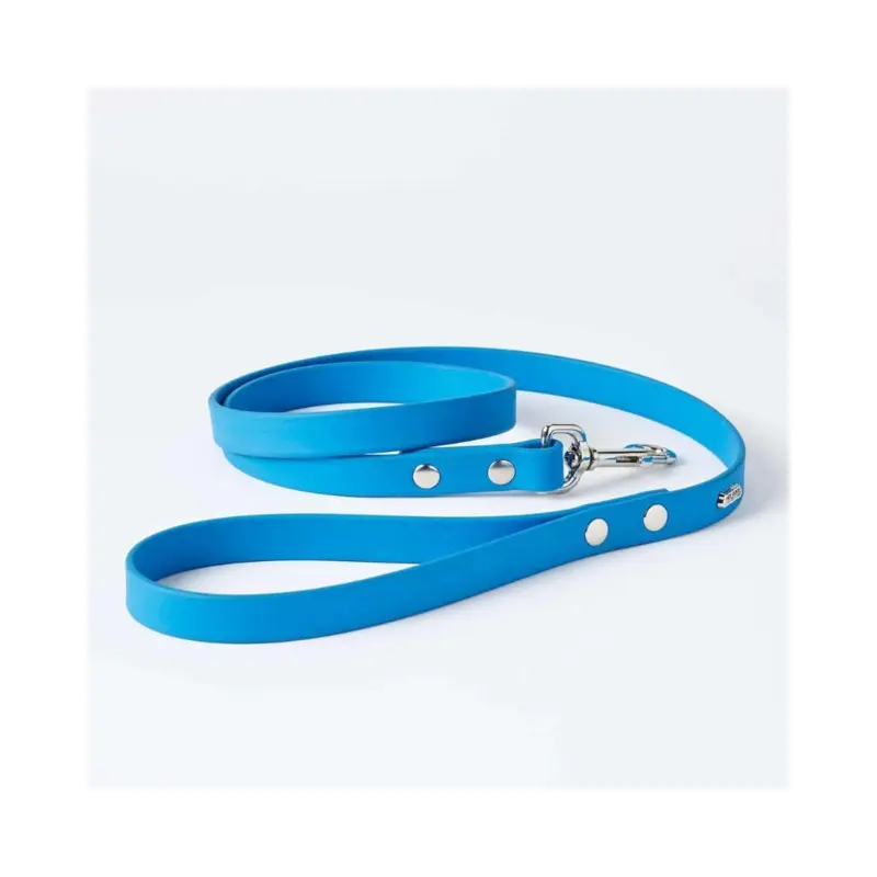Vegan Leather Dog Leash in Sky Blue (Made in Canada) (FINAL SALE)