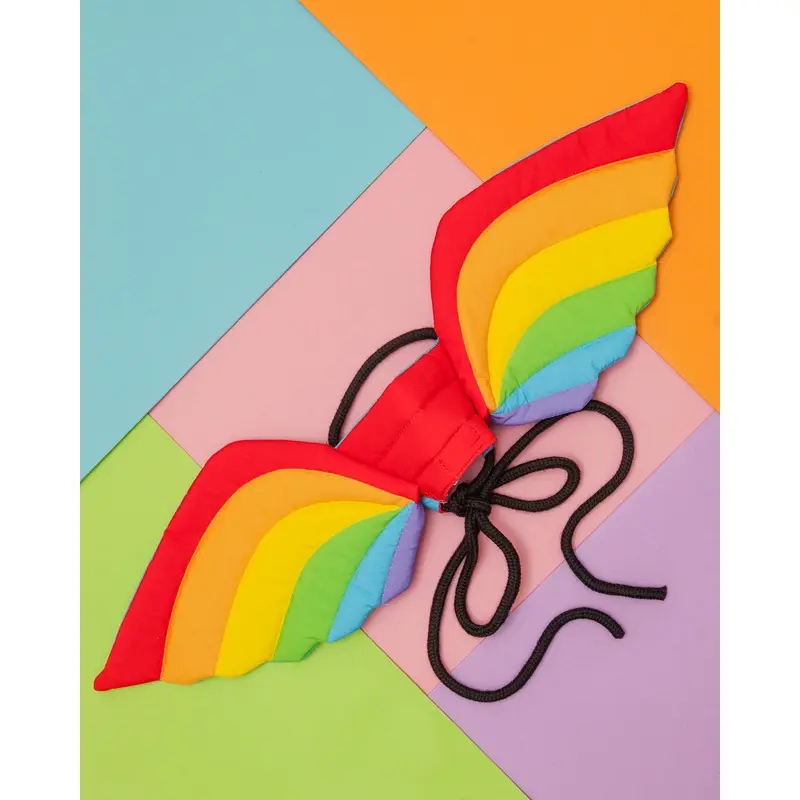 Adjustable Tie-On Rainbow Dog Wings