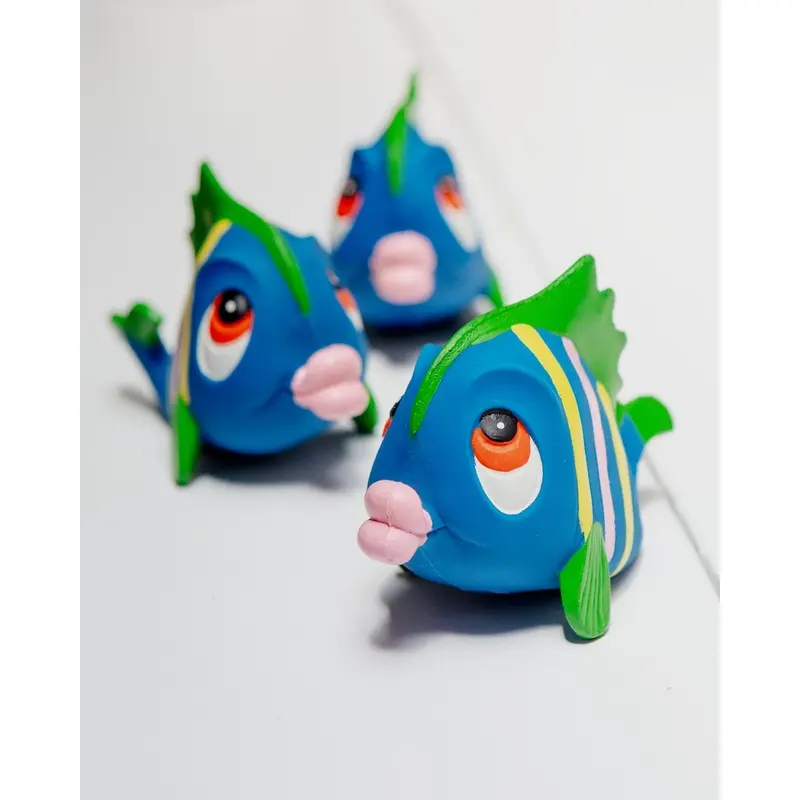 Multicolor Squeaky Rubber Fish Dog Toy