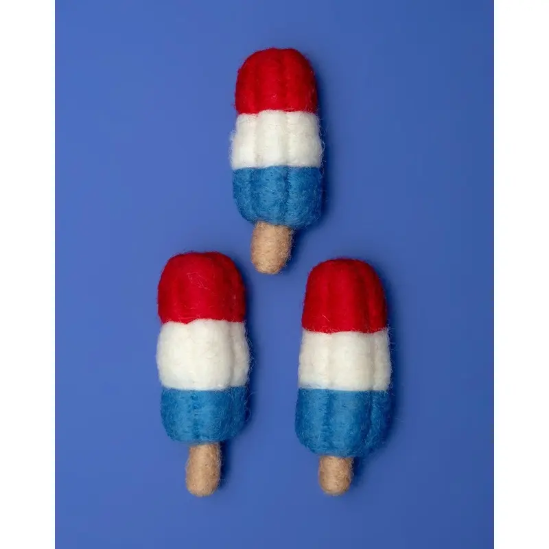 Rocket Pop 4th of July Summer Wool Cat Toy