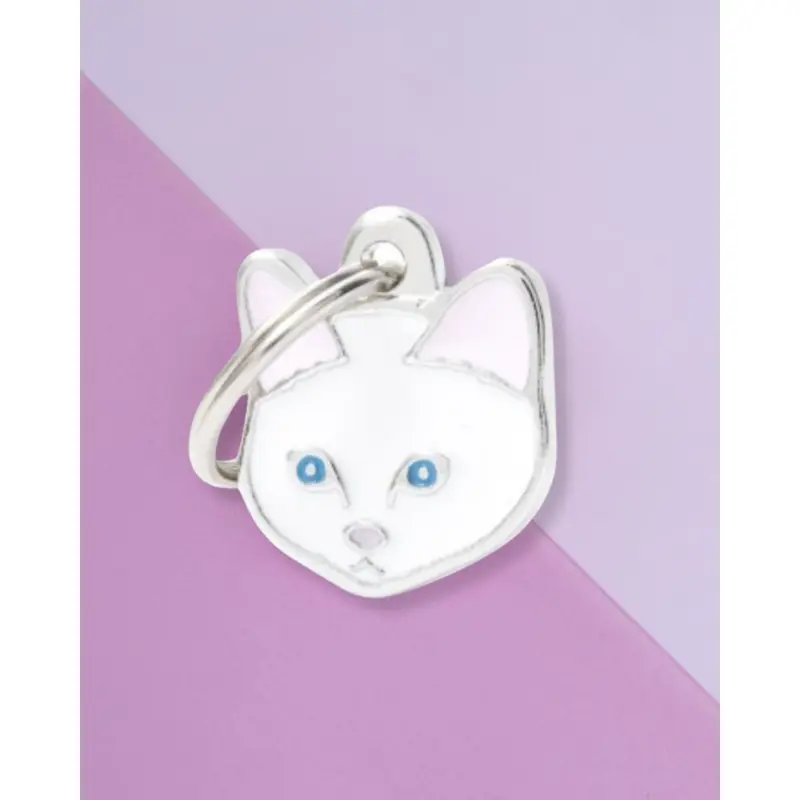 White Cat Custom Pet ID Tag