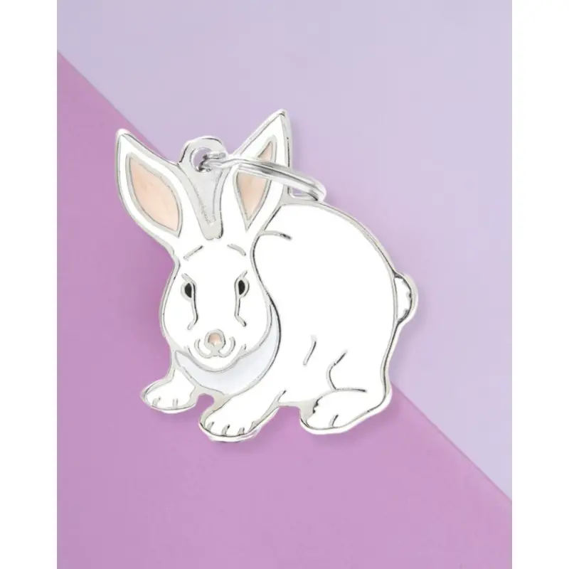 White Rabbit Custom Pet ID Tag