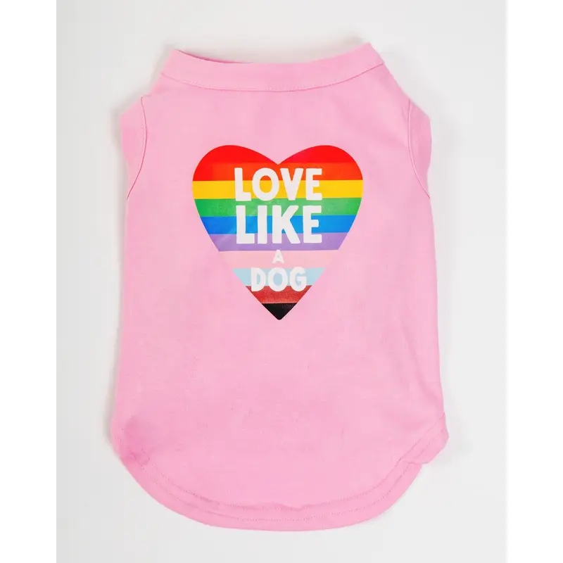*Love Like a Dog* Graphic Tank Top in Pride Pink