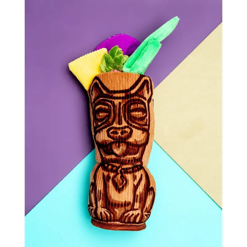 Tiki Time Squeaky Plush Dog Toy