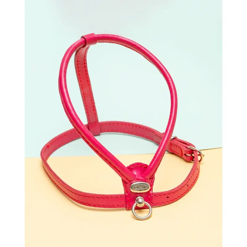 Italian Leather Dog Harness in Fuschia Pink << CLEARANCE >>