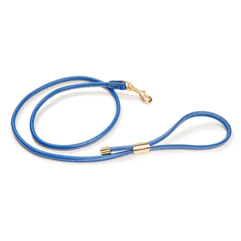 Italian Leather Leash in Blue