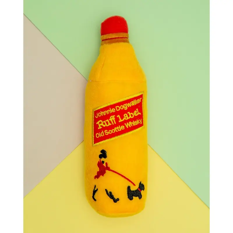 Johnnie Dogwalker Ruff Label Squeaky Plush Dog Toy