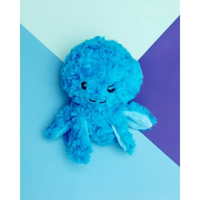 Ez Squeaky Octopus Ball Dog Toy in Blue (4")
