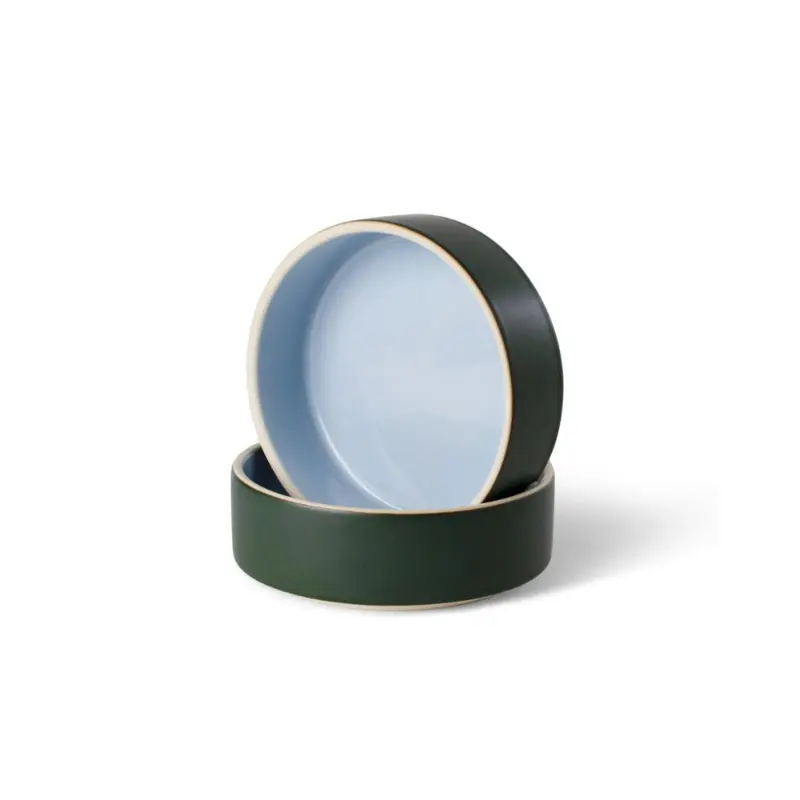 Stoneware Pet Bowl in Forest or Midnight