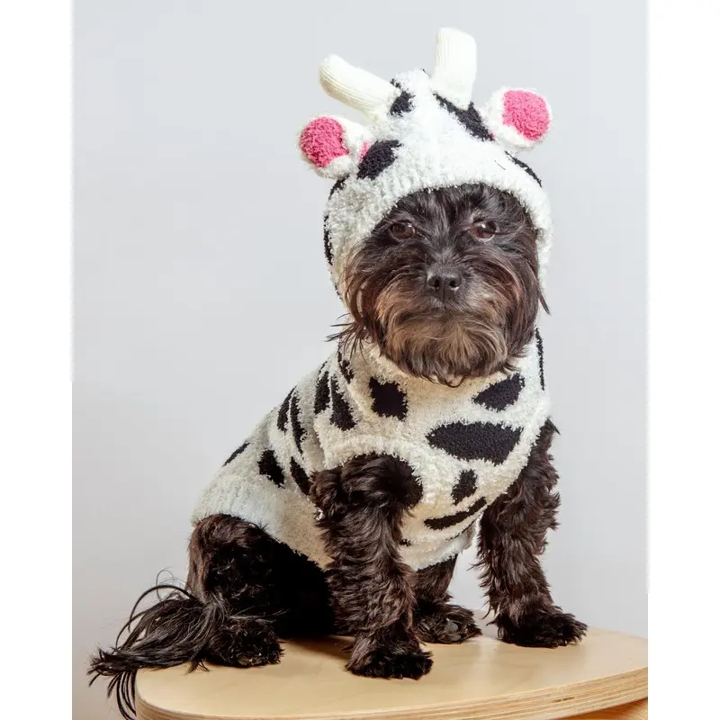 Cuddly Cow Chenille Dog Sweater