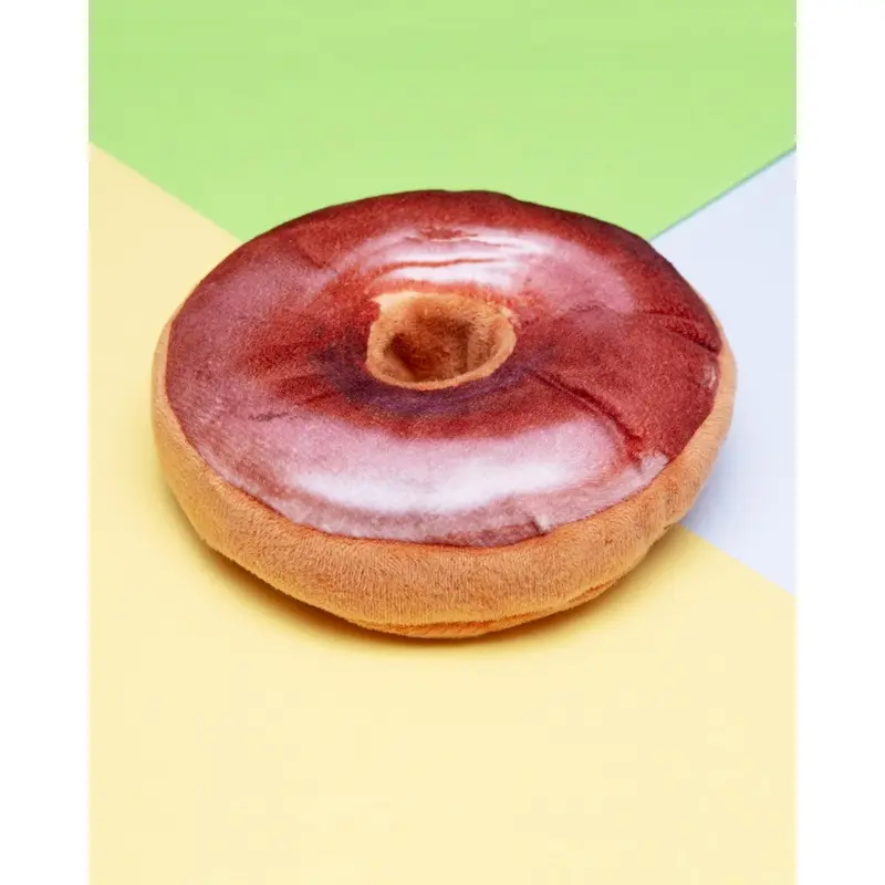 Kuddly Kanine Donut Squeaky, No-Stuffing Dog Toy