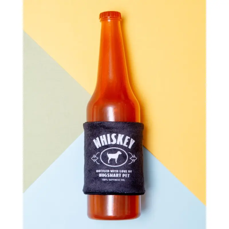 Whiskey Bottle Rubber Dog Toy