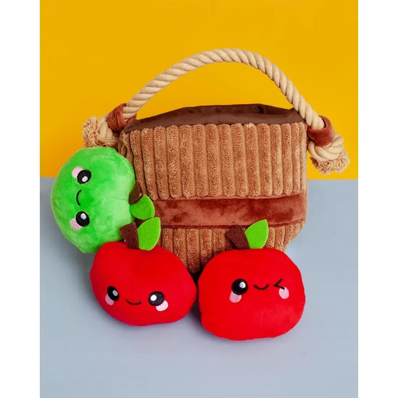 Apple Basket Squeaky Dog Toy