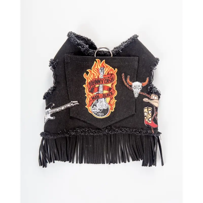 Black Denim Cowboy Dog Harness (Made in the USA) (FINAL SALE)