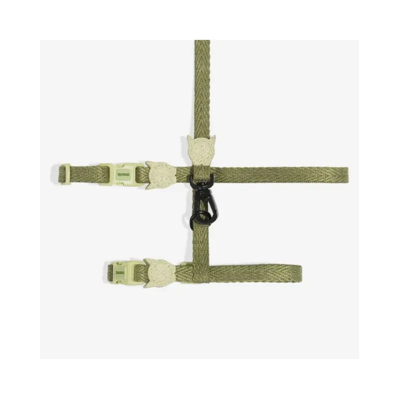Cat Harness with Leash in Moss