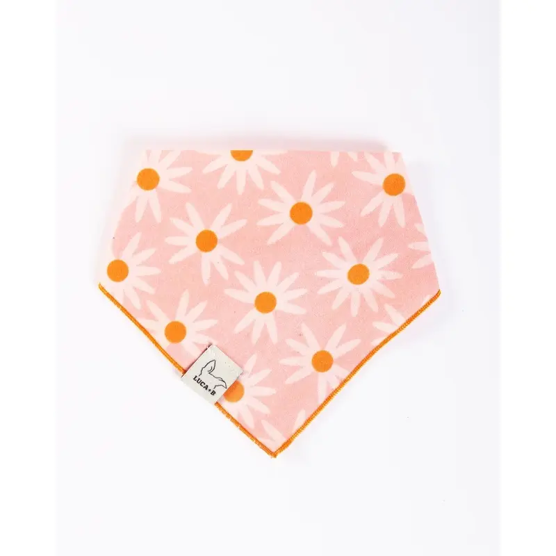 Pink Retro Daisies Bandana (Made in the USA) (FINAL SALE)