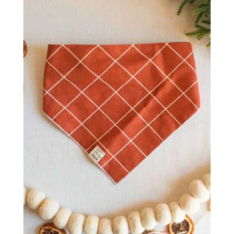 White Rust Windowpane Flannel Bandana (FINAL SALE)