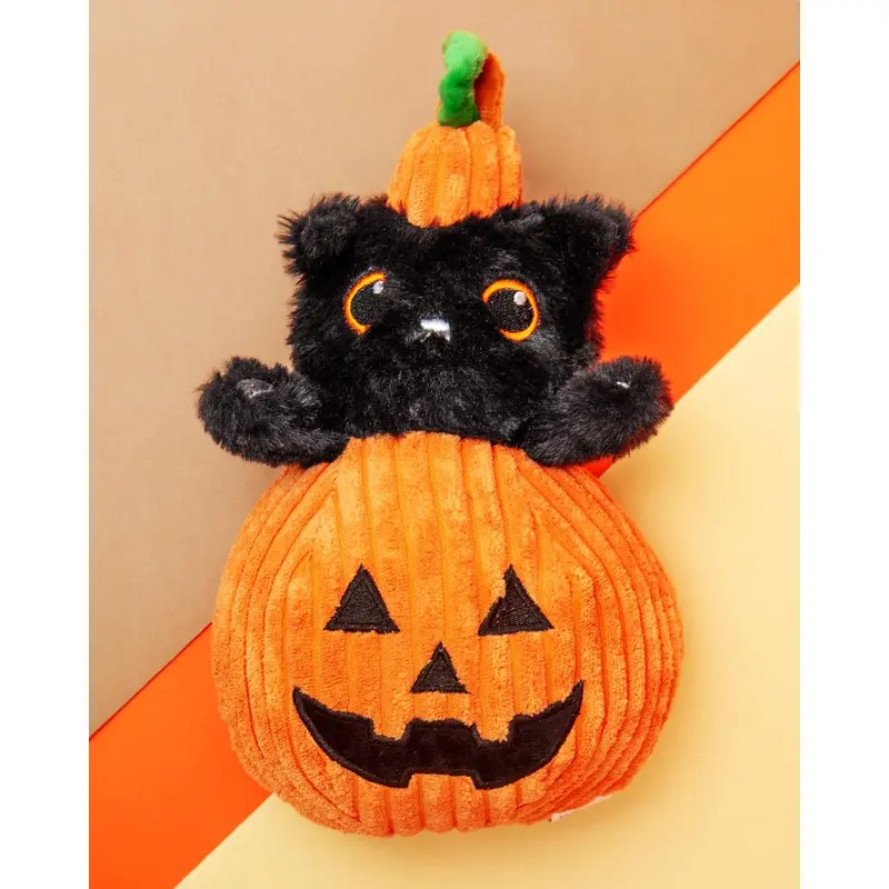 Cat-O-Lantern Pumpkin Cat Squeaky & Crinkle Plush Toy