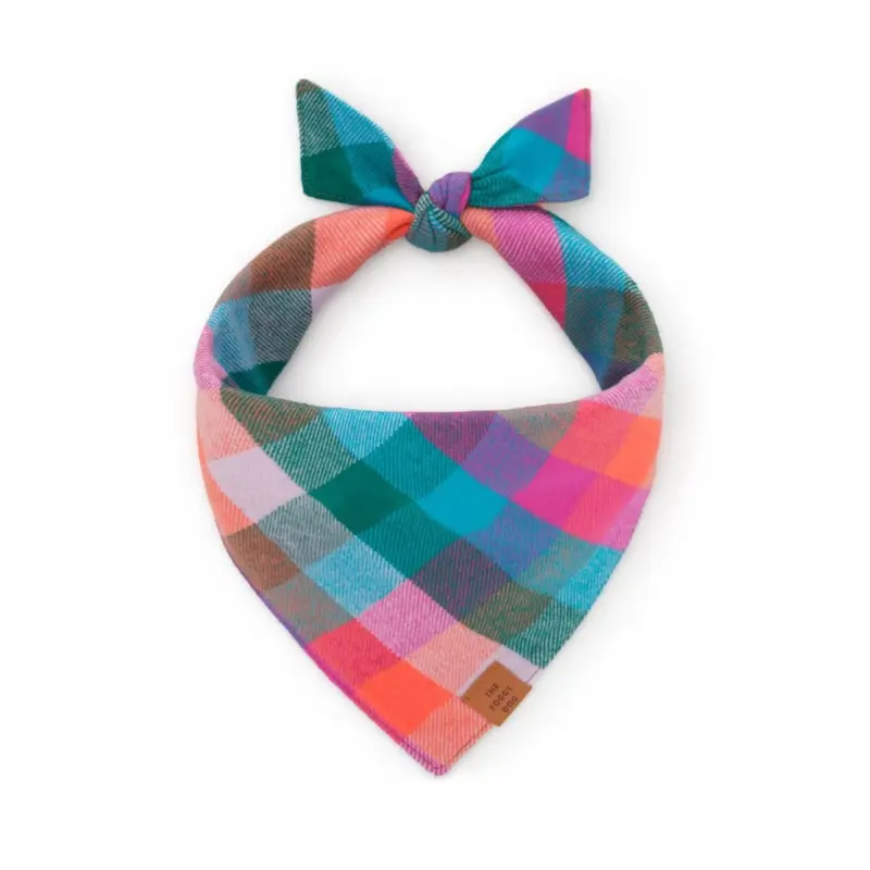 Color Pop Flannel Fall Dog Bandana (Made in the USA)