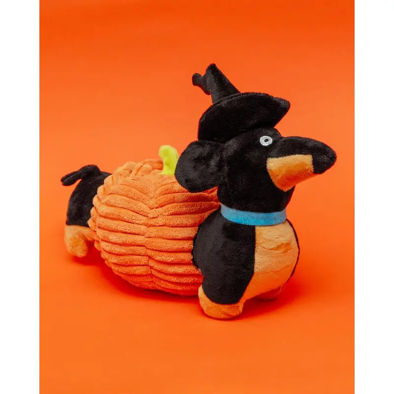 Dog-O-Lantern Dog in Pumpkin Squeaky & Crinkle Plush Toy