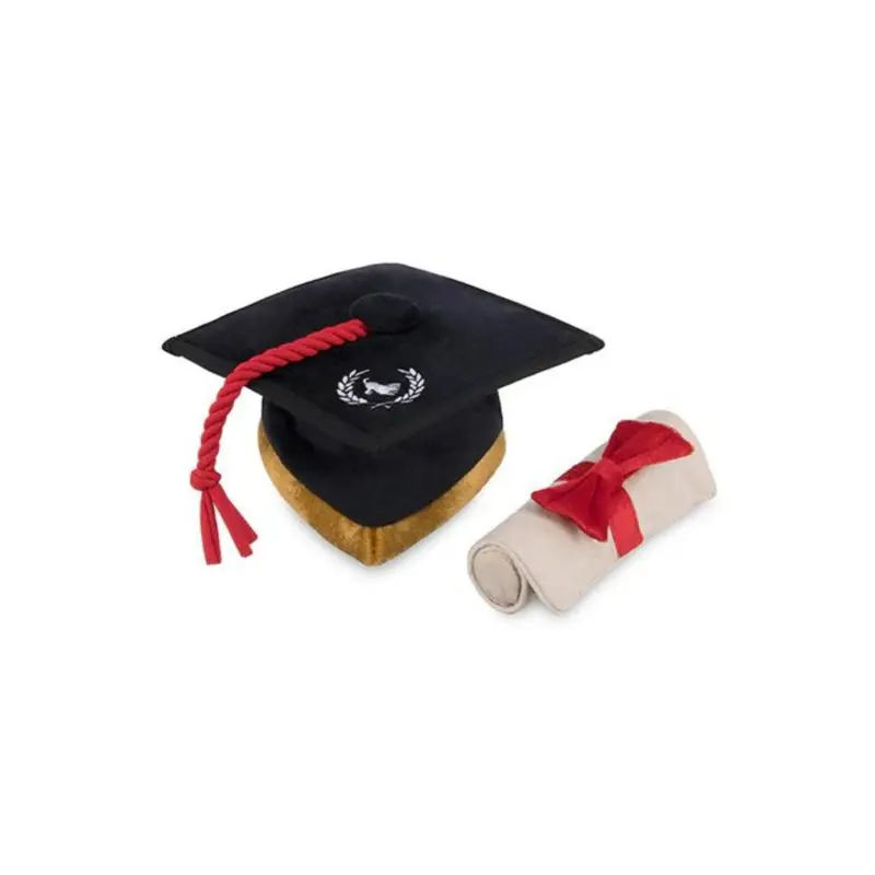 K9 Scholar Cap & Diploma Plush Dog Toy Set (FINAL SALE)