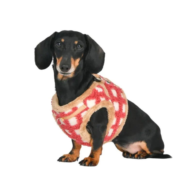 Soft Fleece Step-In Dog Harness In Coral Waffle Pattern (FINAL SALE)