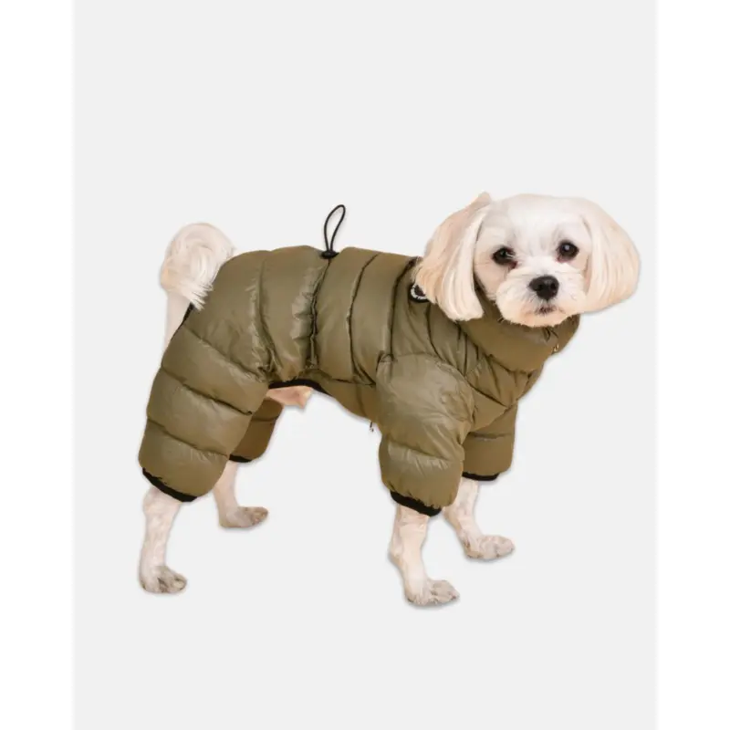 Ultra Light Insulated Winter Puffer Jumpsuit in Dark Khaki (FINAL SALE) (FW24LO)