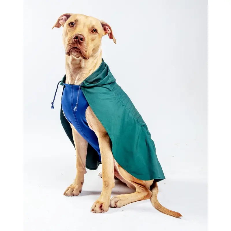 Action Jacket Pull-On Raincoat in Hunter Green & Navy (Made in NYC)