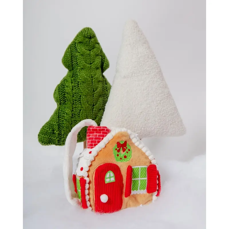 Gingerbread House Interactive Snuffle Dog Toy