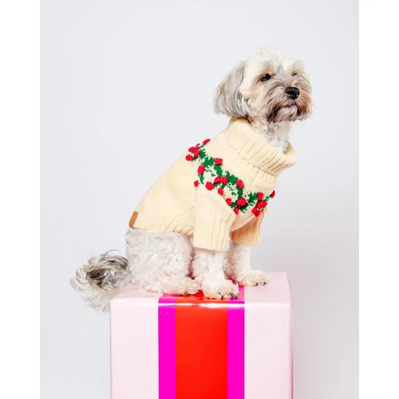 Holly Bobble Dog Sweater
