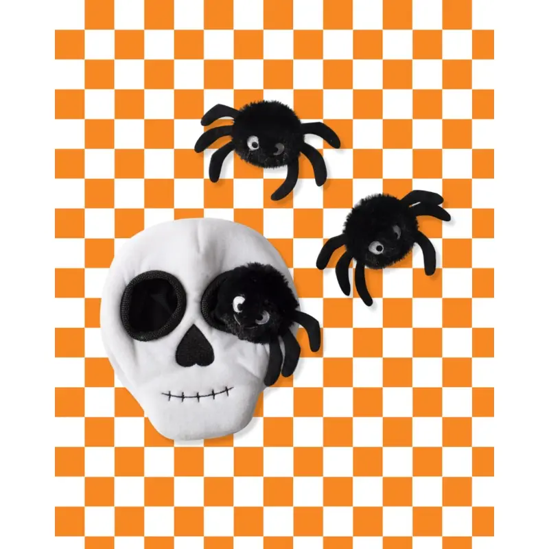 Skull + Spiders Hide-and-Seek Plush Dog Toy