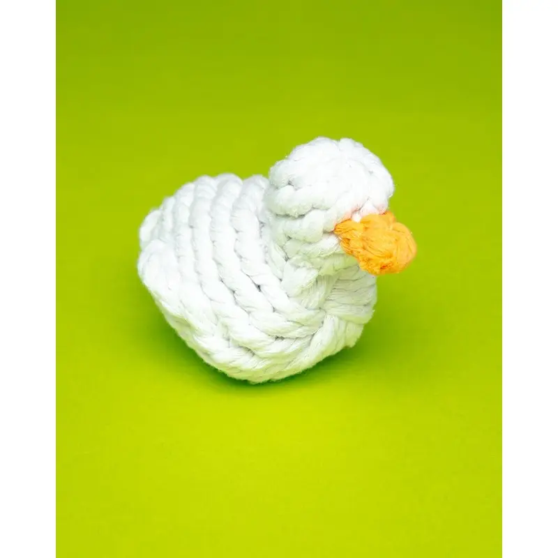 Agnes the Duck Squeaker Rope Dog Toy