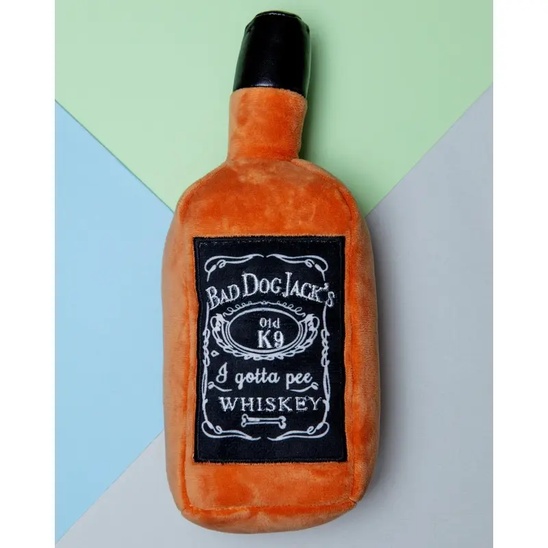 Bad Dog Jack's Whiskey Squeaky Plush Dog Toy