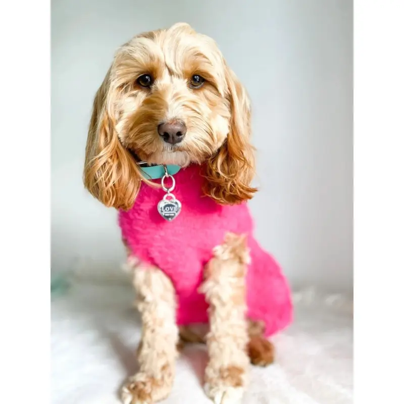 Hot Pink Fluffy Dog Sweater (FINAL SALE)