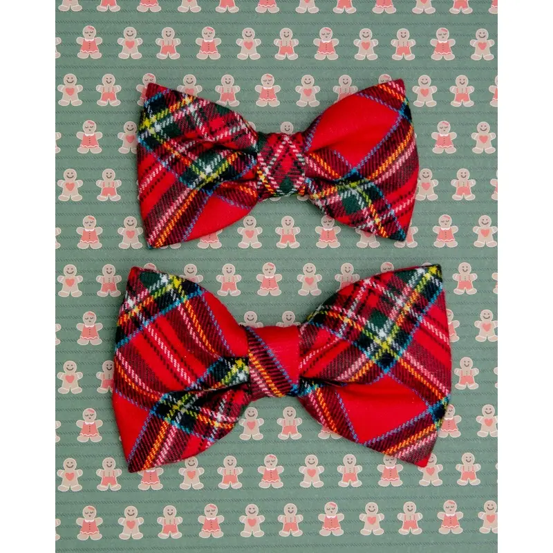 Tartan Plaid Flannel Dog Bow Tie