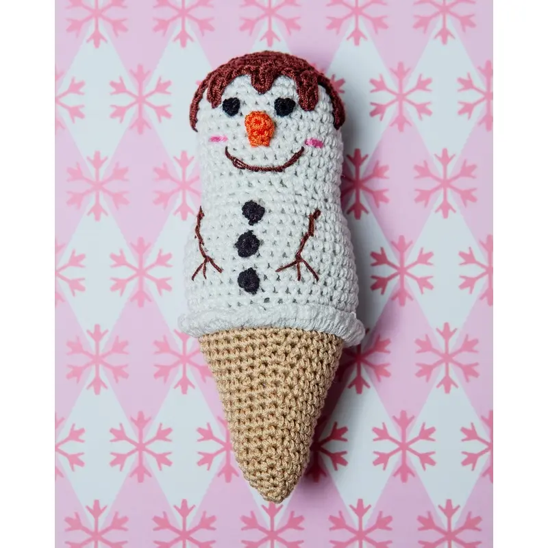 Flake The Snowcone Organic Knit Dog Toy