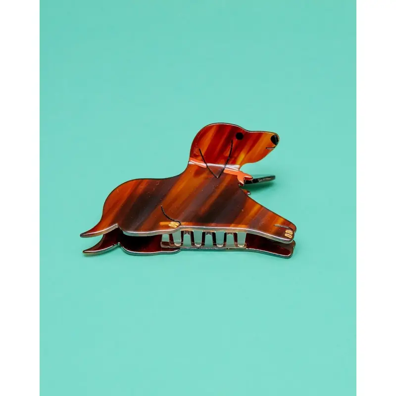 Hand Painted Dachshund Hair Clip