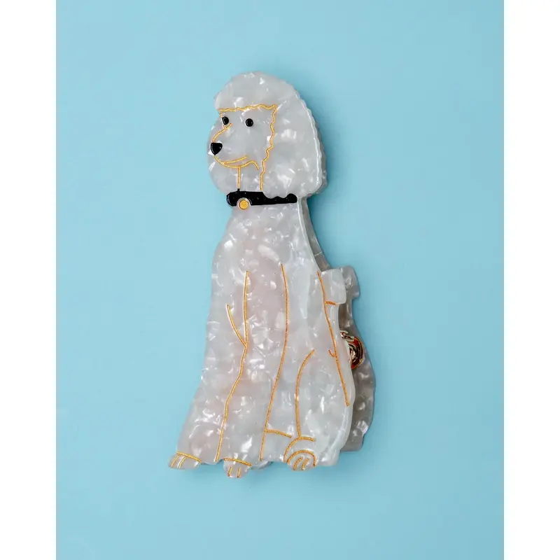 Hand Painted Poodle Hair Clip