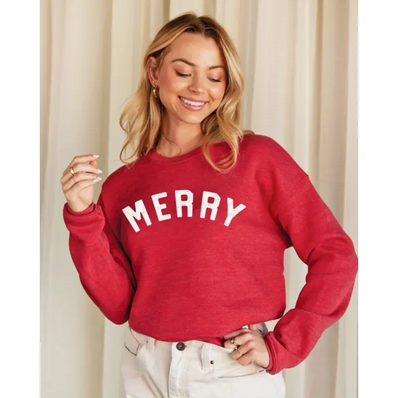 "Merry" Human Sweatshirt in Red (FINAL SALE)