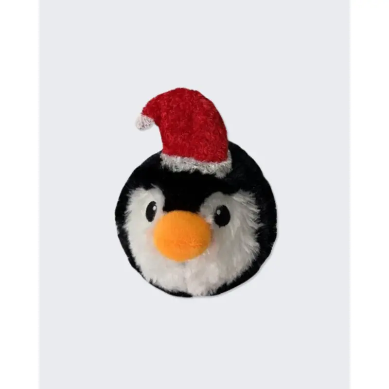 Ez Squeaky Santa Penguin Ball Dog Toy (4")