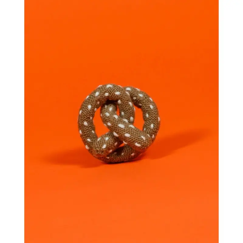 Hand Crochet Pretzel Dog Toy
