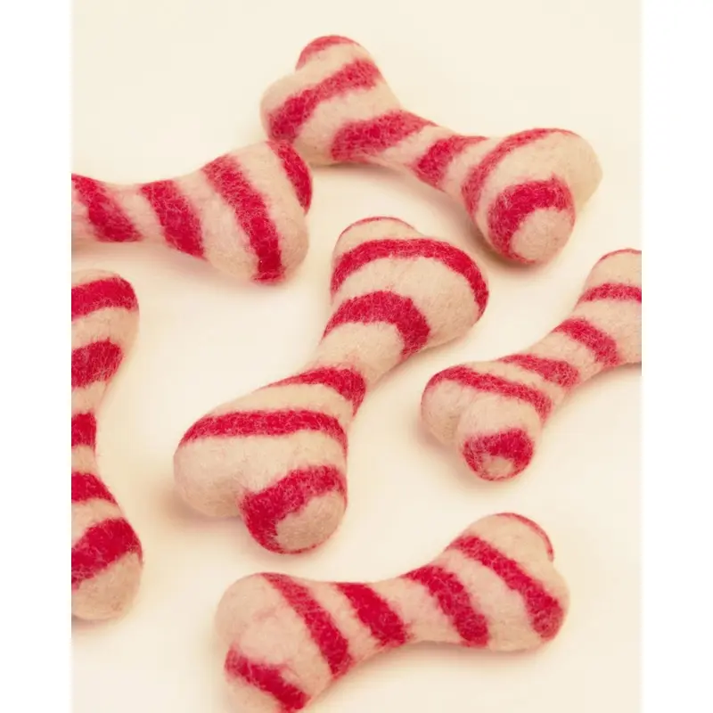 Red Stripe Wool Dog Toy (FINAL SALE)