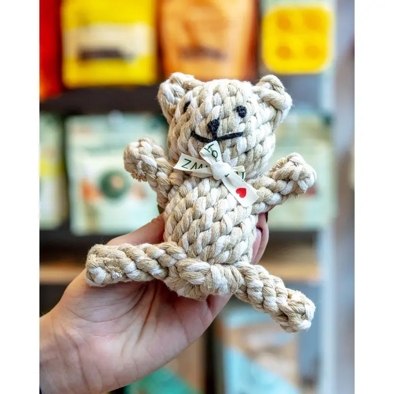 Coffee Bear Rope Dog Toy